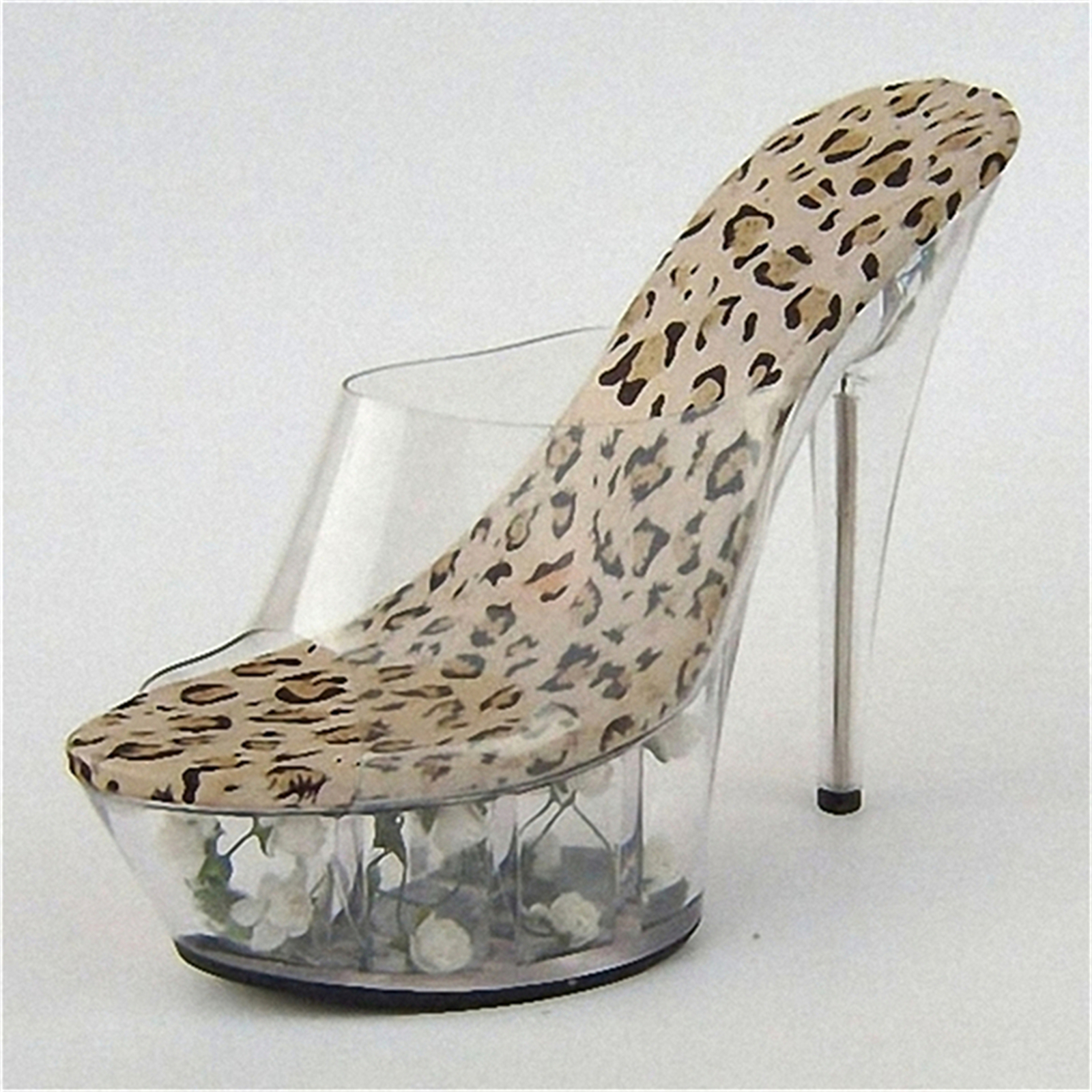Clear Strap Heel - ​15CM Animal Print Platform Heels, Zebra/Cow/Leopard