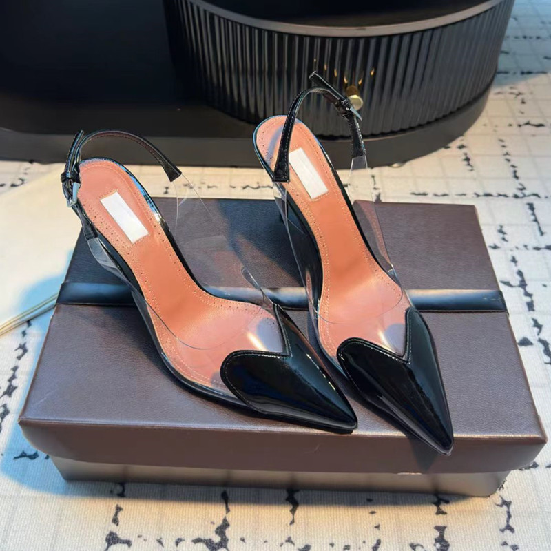 Clear Strap Heel - Designer Brand Original Heart-shaped Pointed Sandals