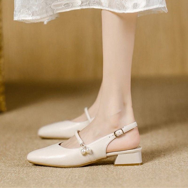 Mary Jane Shoes - Women's Slingback Mary Janes Square Toe
