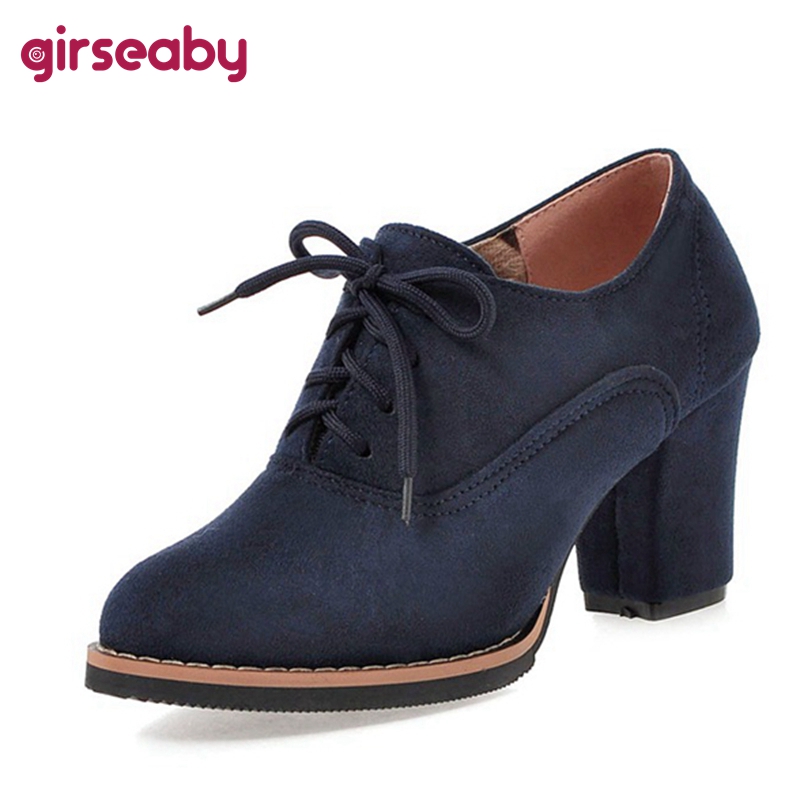 Women'S Shoes Navy Blue - Girseaby 2021 Ladies Retro Pumps Classics