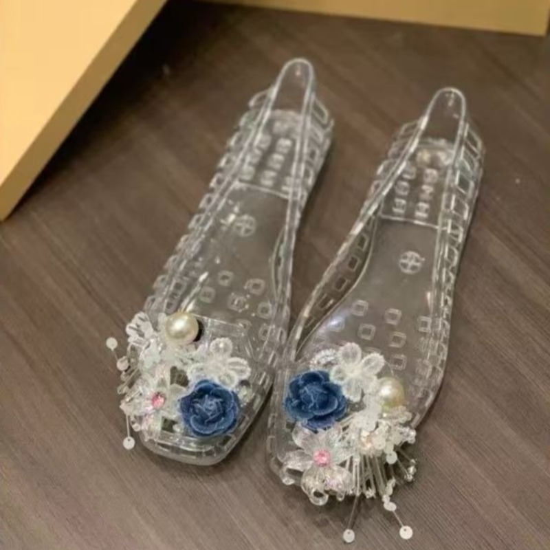 Mary Jane Shoes - Designer Shoes Glamour PVC Transparent Gem
