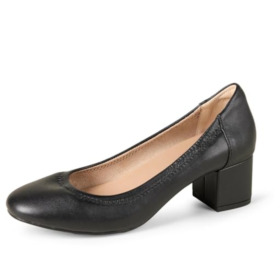 Low Block Heel Pump - Amazon Essentials Women's Ballet Pump with