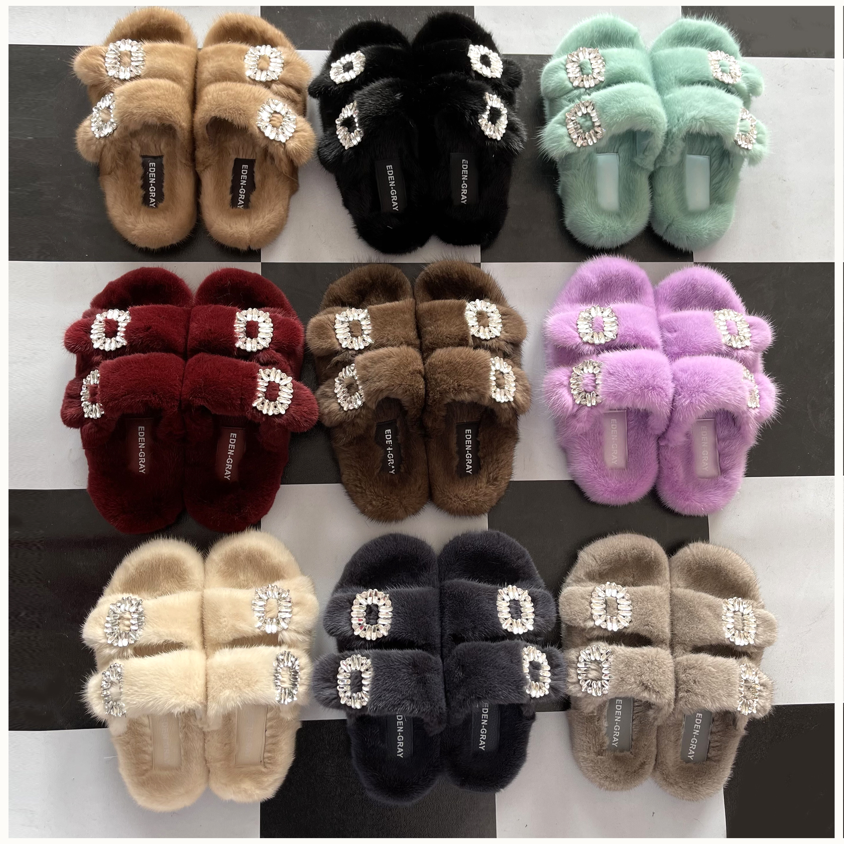 Women Shoes Mk - Mink Slippers Winter Women's Shoes Real