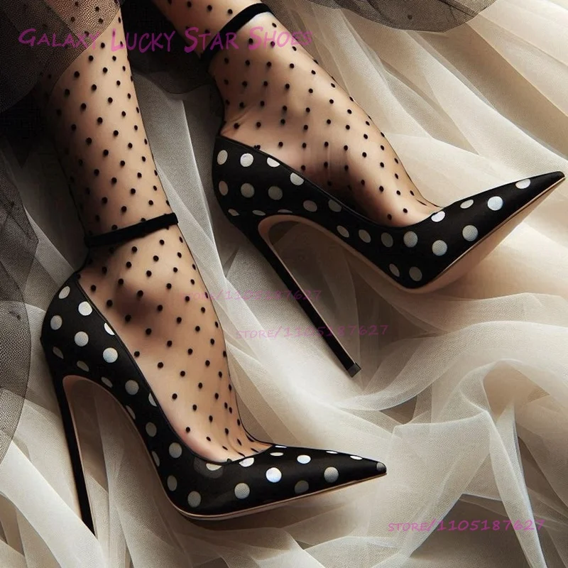 Women Shoes Black - 2026 Girls Black Real White Spotted