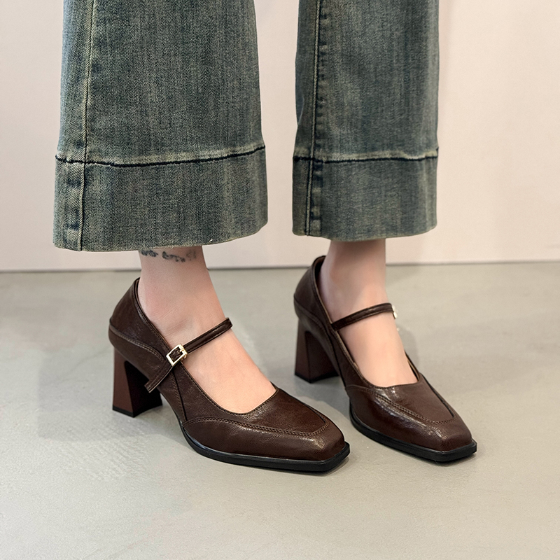 Women Shoes Mk - 2025 New Spring French Chunky Single