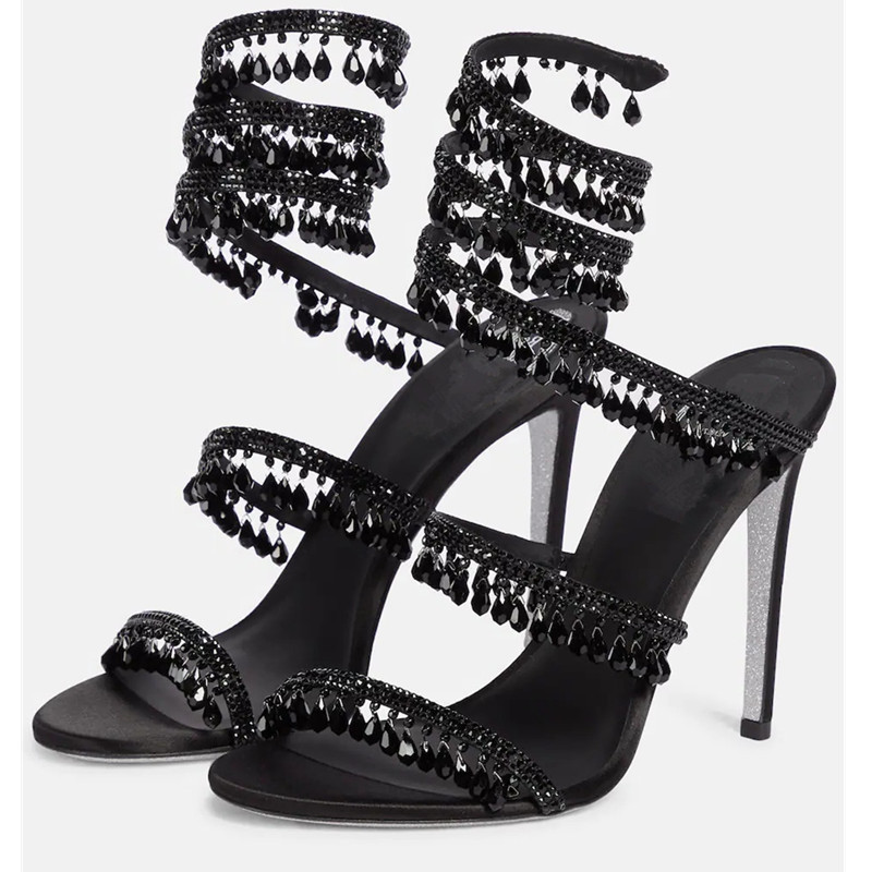 Sexy Green Crystal Fringe Stil – Peep Toe Heels Bewertung und Preis