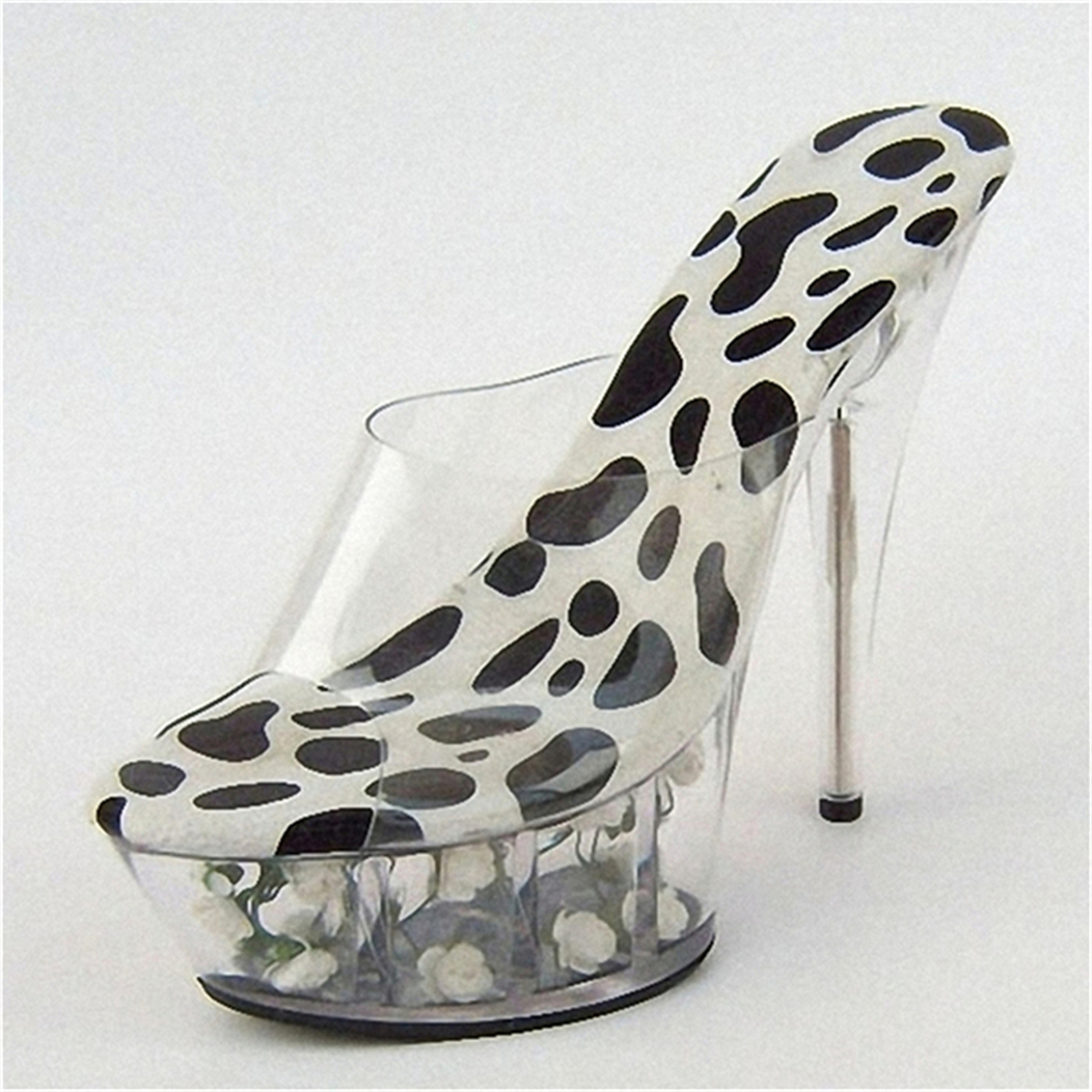 ​15CM Animal Print Platform He – Clear Strap Heel Bewertung und Preis