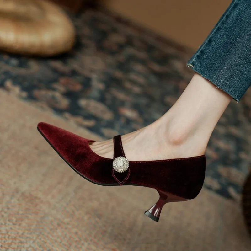Wine Red Pointed Toe Mary Jane – Mary Jane Shoes Bewertung und Preis
