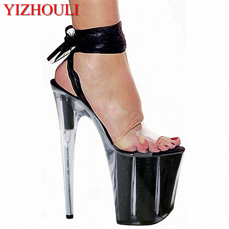 20 cm sexy stiletto heels, sat – Clear Strap Heel Bewertung und Preis