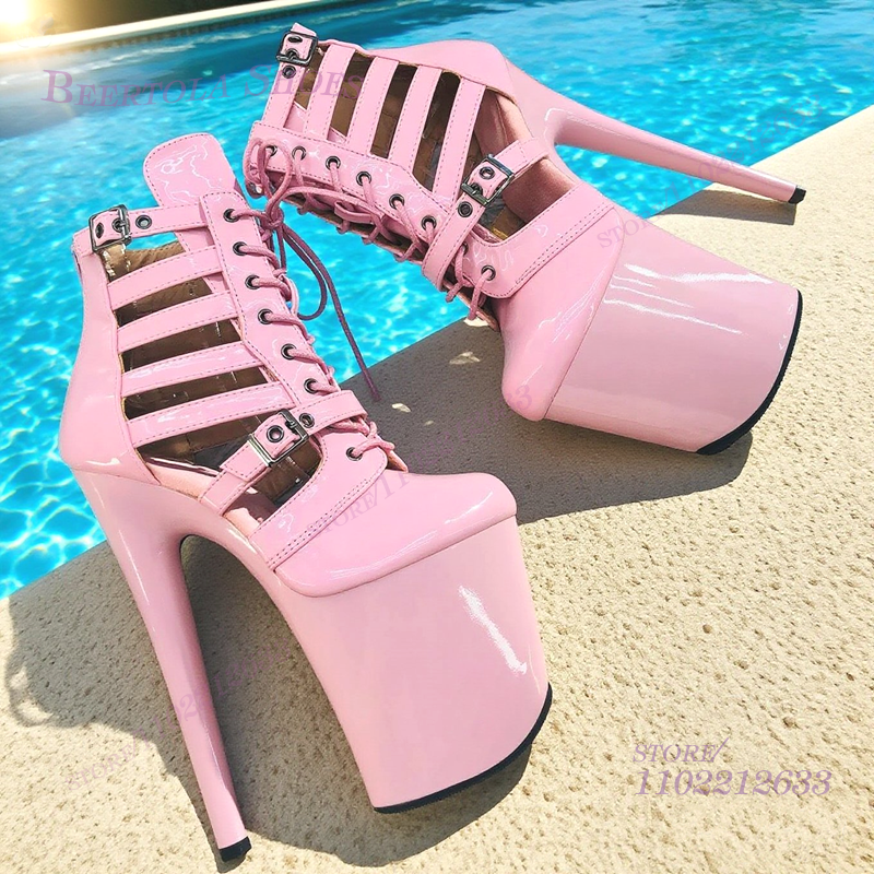 Pink Patent Leather Striped Ho – Women Shoes Black Bewertung und Preis
