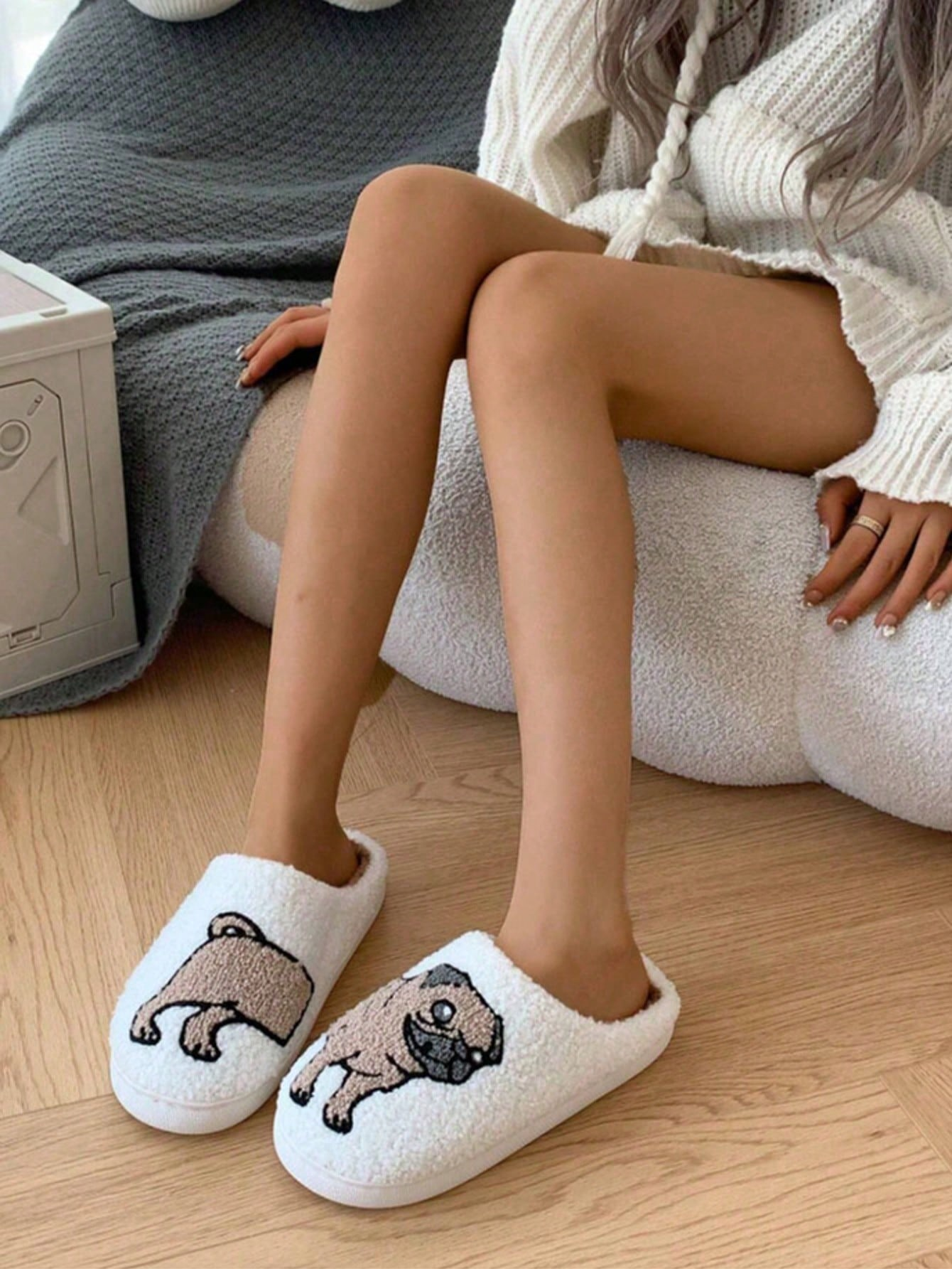 Couple Pug Embroidery Plush Sl – Women'S Shoes Cloud Bewertung und Preis