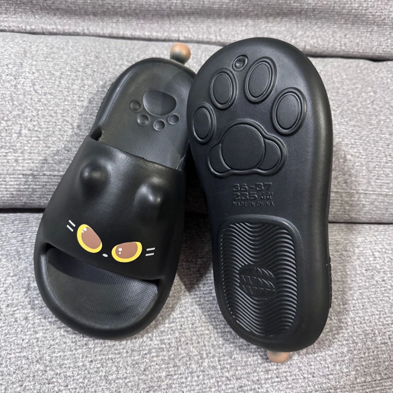 2026 Cute 3D Black Cat Paw Sli – Women Shoes Black Bewertung und Preis
