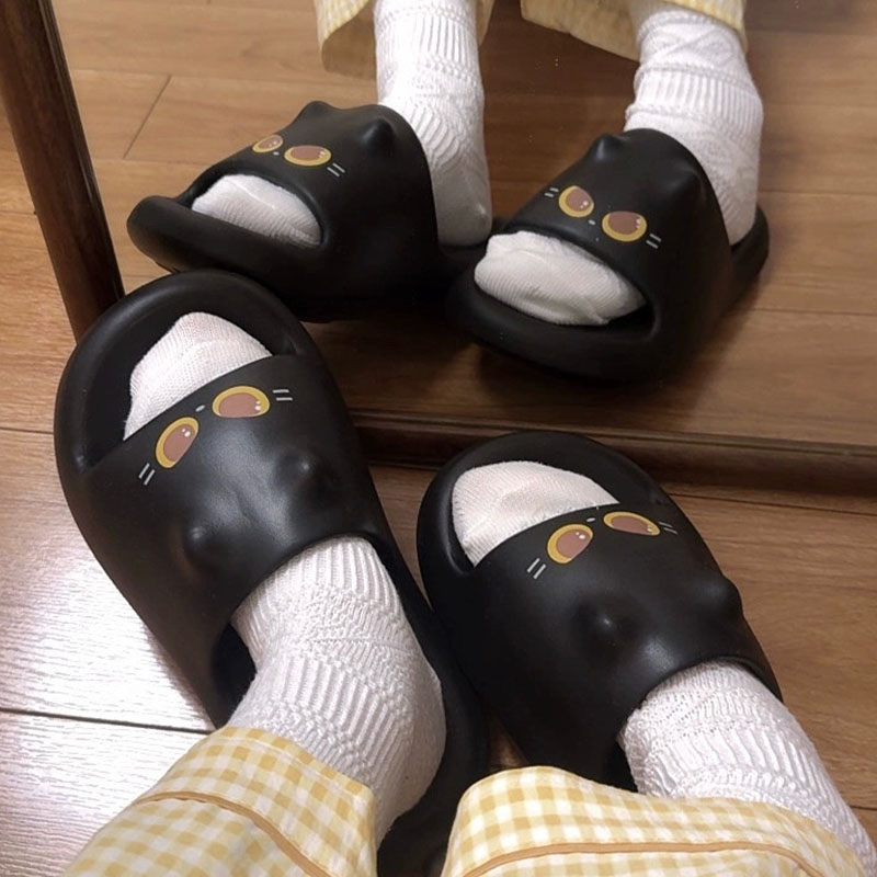 2026 Cute 3D Black Cat Paw Sli – Women Shoes Black Bewertung und Preis