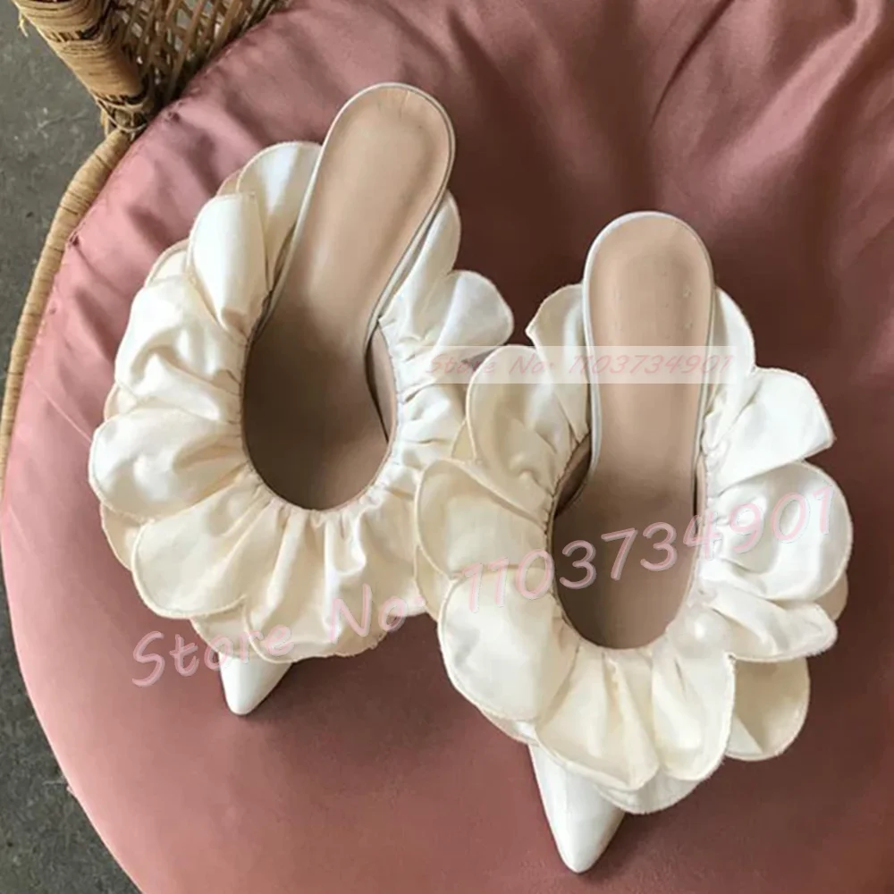 White Flower Satin Pointed Toe – Women Shoes Zara Bewertung und Preis