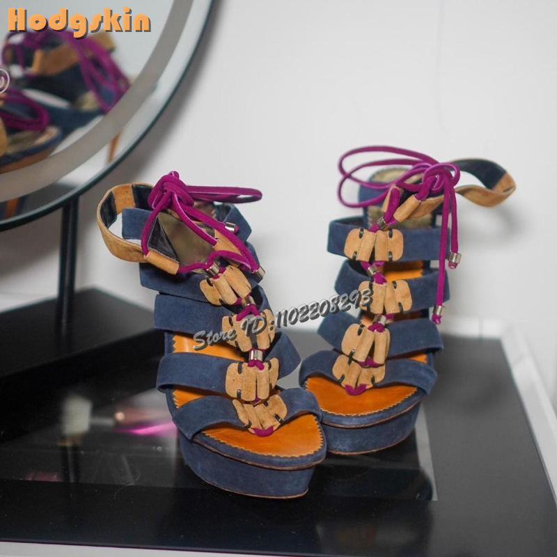 Retro Patchwork Roman Sandals  – Peep Toe Heels Bewertung und Preis