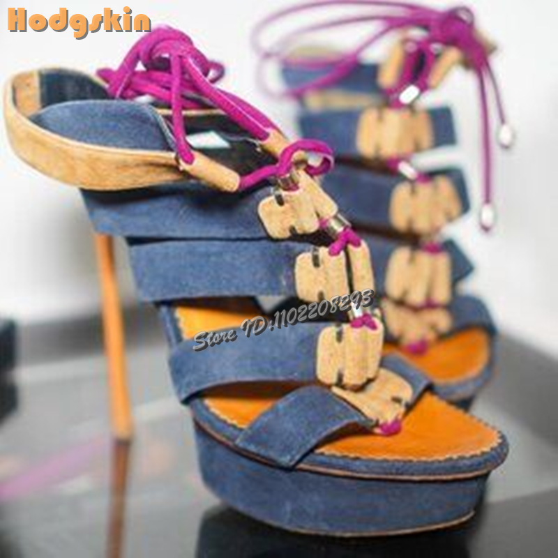 Retro Patchwork Roman Sandals  – Peep Toe Heels Bewertung und Preis
