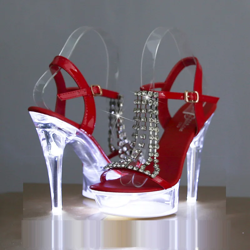 LED Light Up High Heels Pole D – Clear Strap Heel Bewertung und Preis