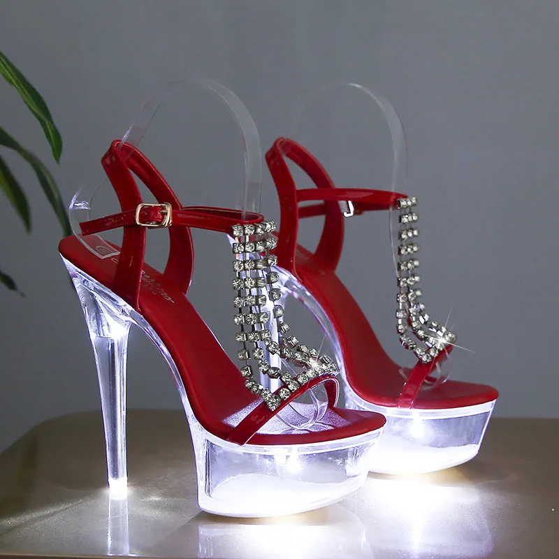 LED Light Up High Heels Pole D – Clear Strap Heel Bewertung und Preis