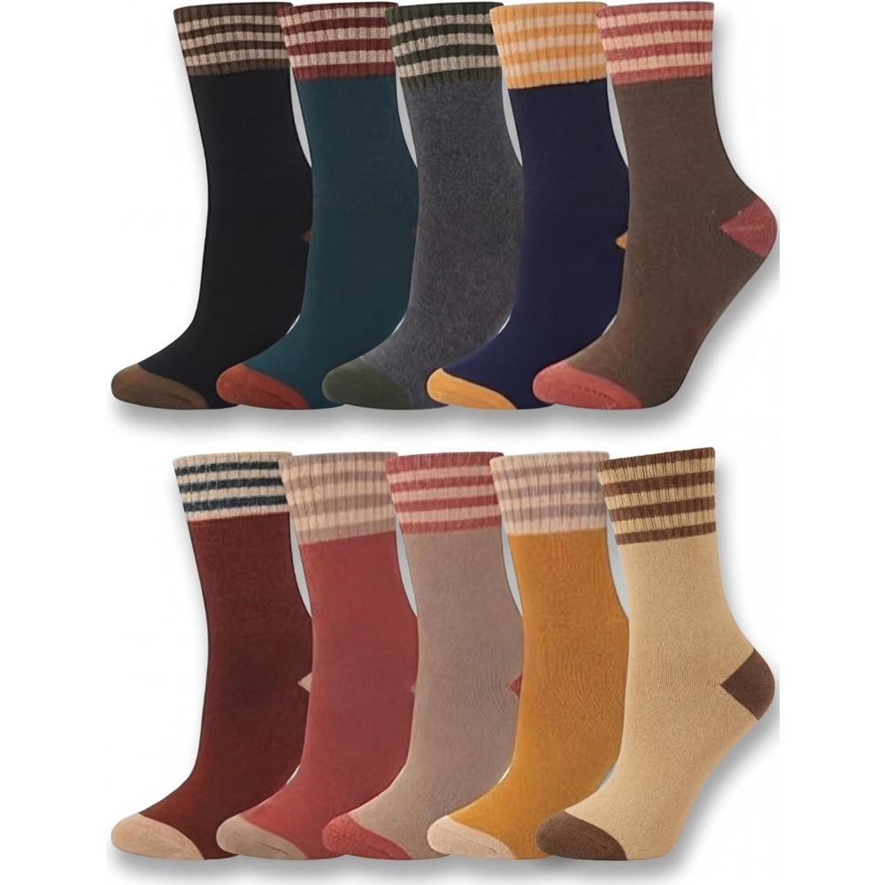5 Pairs Women Crew Socks Knitt – Women'S Shoes For Crews Bewertung und Preis
