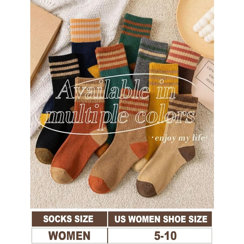 5 Pairs Women Crew Socks Knitt – Women'S Shoes For Crews Bewertung und Preis