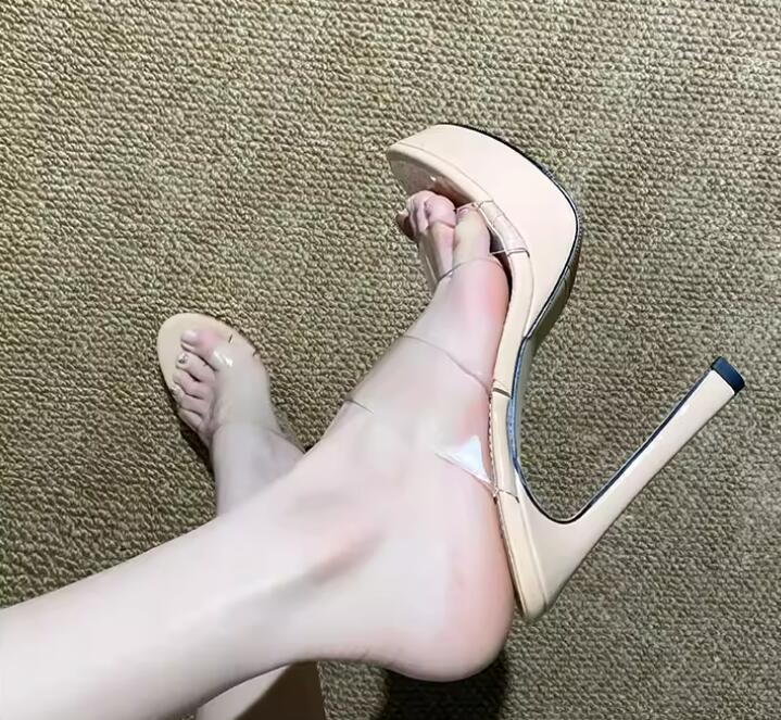 Clear PVC Strap 12/10 cm high  – Clear Strap Heel Bewertung und Preis