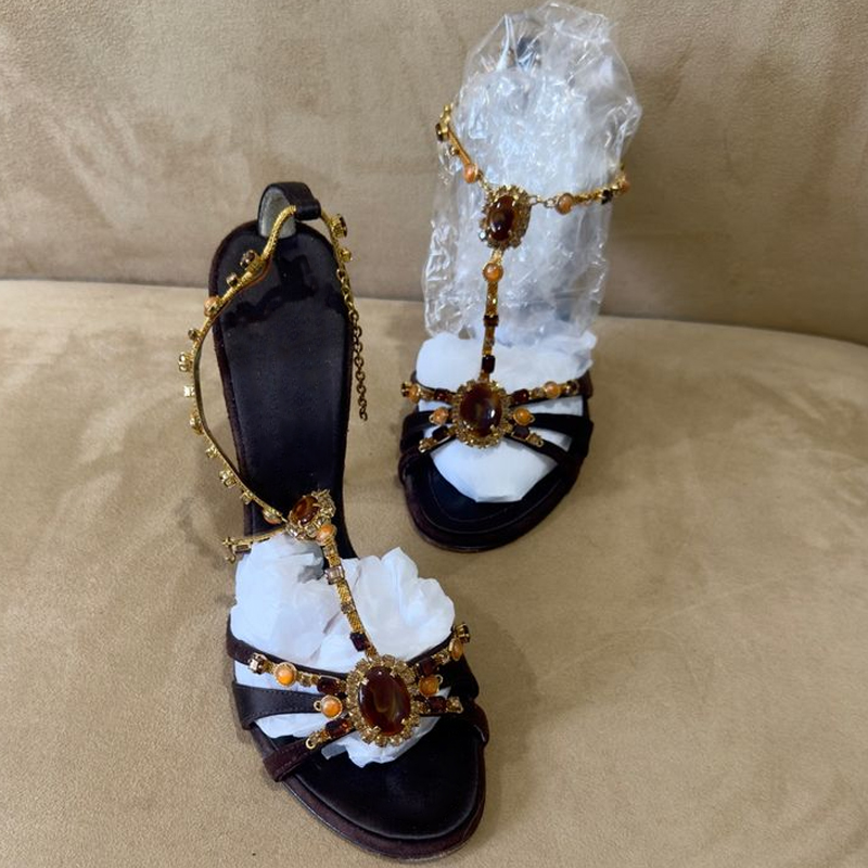 Rhinestone Open Toe Cross Stra – Peep Toe Heels Bewertung und Preis