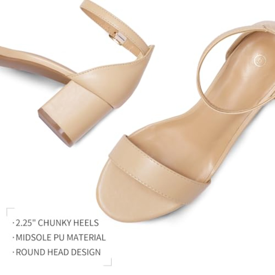 Women's Chunky Low Heels Open  – Low Block Heel Pump Bewertung und Preis