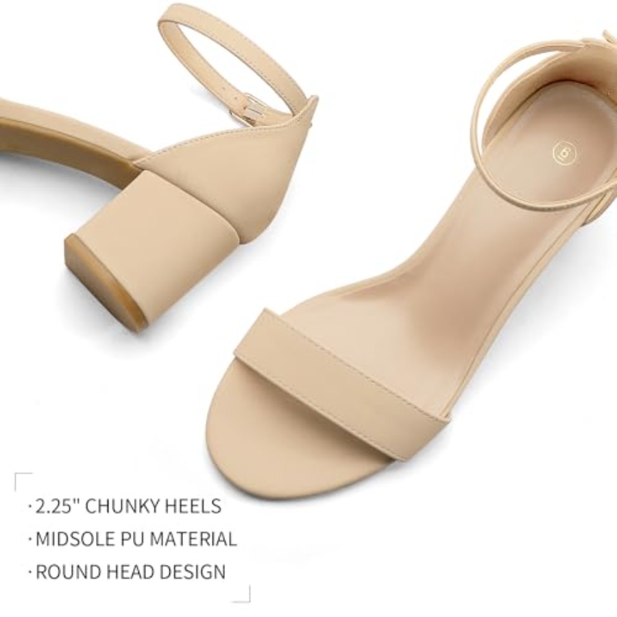 Women's Chunky Low Heels Open  – Low Block Heel Pump Bewertung und Preis