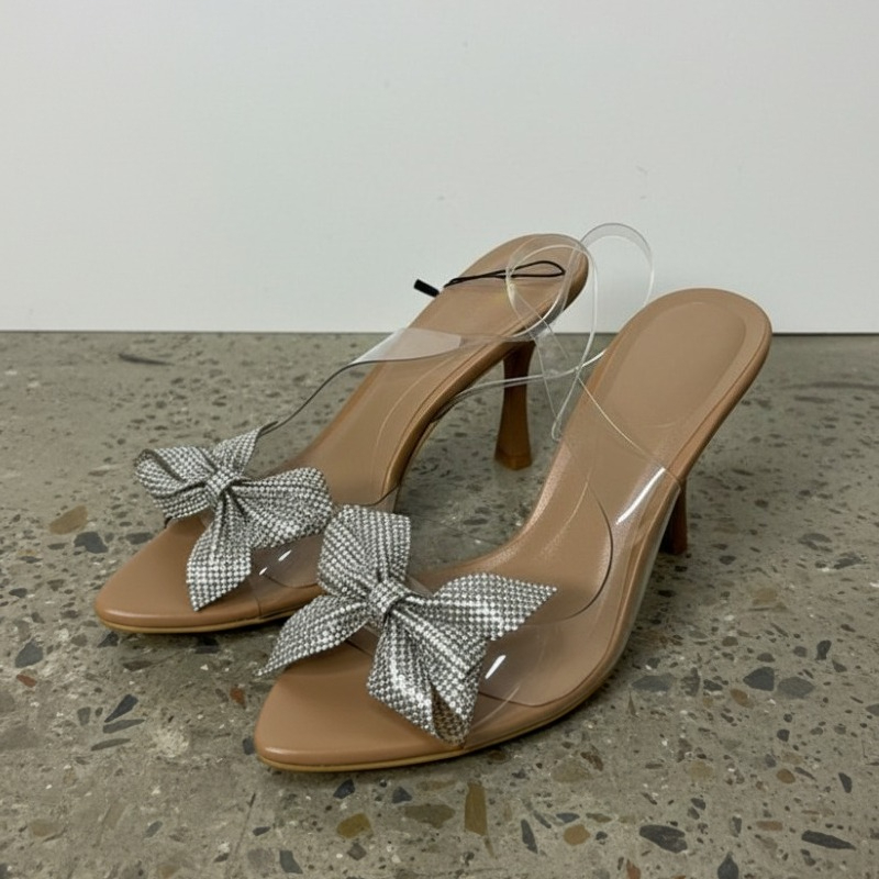 Clear PVC Rhinestone Bow Heels – Clear Strap Heel Bewertung und Preis