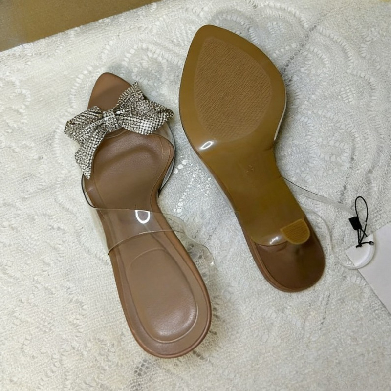 Clear PVC Rhinestone Bow Heels – Clear Strap Heel Bewertung und Preis