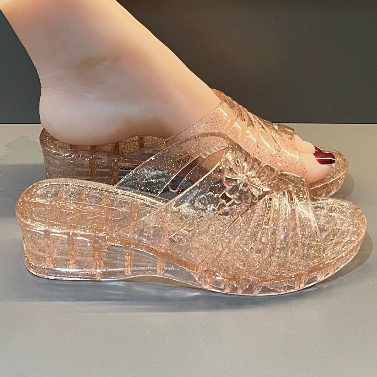 WFashion Purple Glitter Jelly  – Women Shoes Wedges Bewertung und Preis