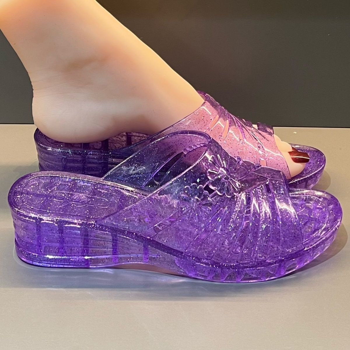 WFashion Purple Glitter Jelly  – Women Shoes Wedges Bewertung und Preis