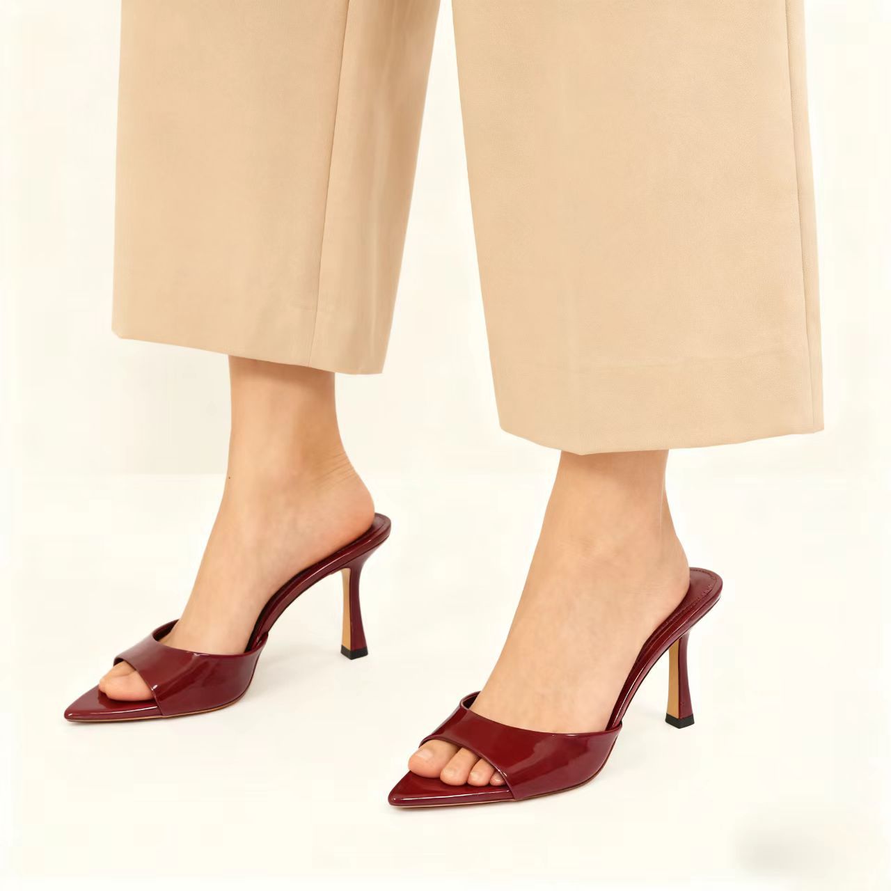 Women Glossy Leather Peep Toe  – Women'S Shoes Peep Toe Bewertung und Preis