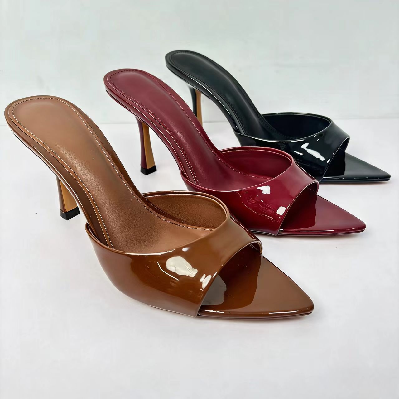 Women Glossy Leather Peep Toe  – Women'S Shoes Peep Toe Bewertung und Preis