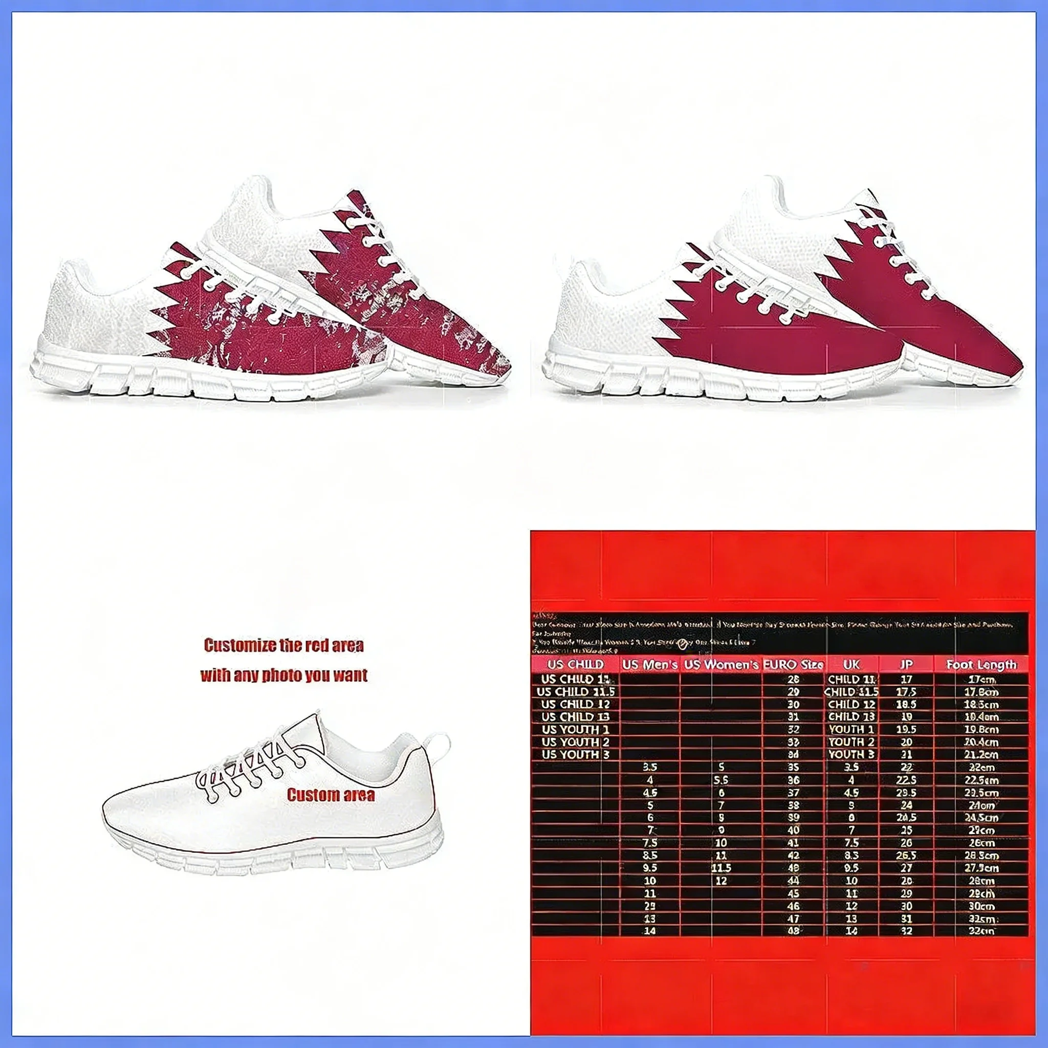 Qatar Flag Sports Shoes, Custo – Women Shoes Qatar Bewertung und Preis